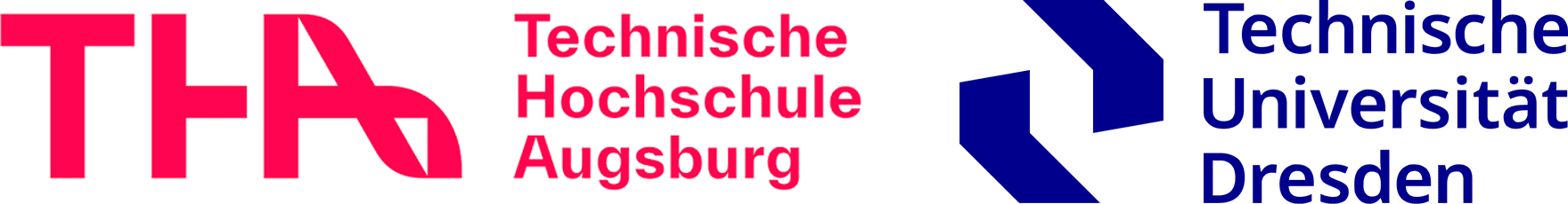 Logos Technische Hochschule Augsburg und Technische Universität Dresden
